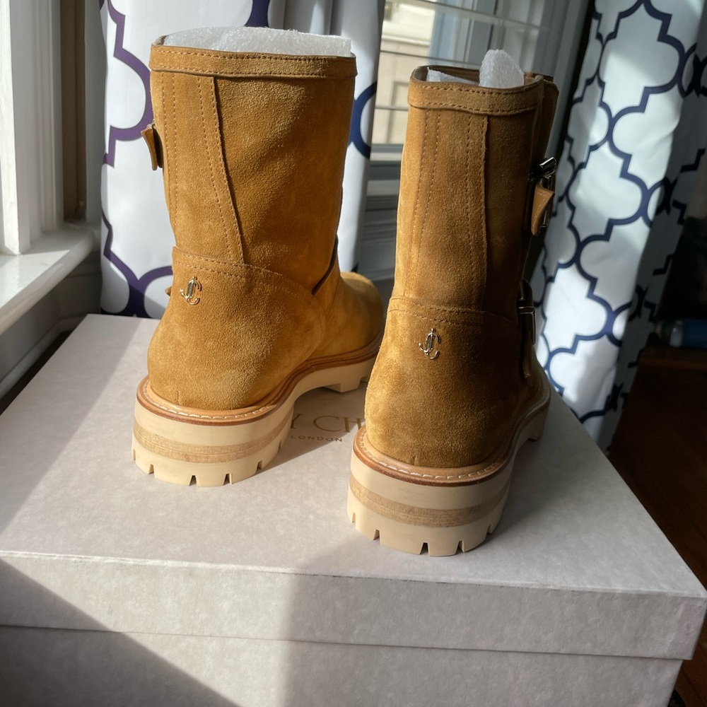 😍NWT Jimmy Choo Youth Il suede buckle ankle boots in camel, 40 - Picture 13 of 17